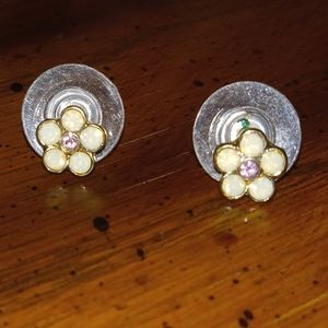 Flower Rhinestone Vintage Earrings
